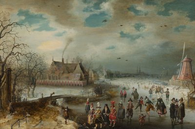 Skating on the Frozen Amstel River by Adam van Breen